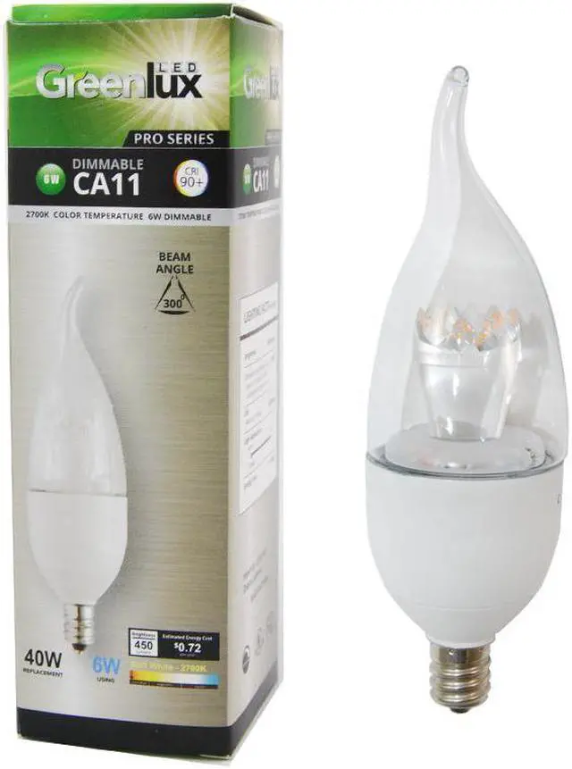 Alt view image 2 of 4 - High Quality 6w Candelabra LED CA11 Soft White 450LM Light Bulb