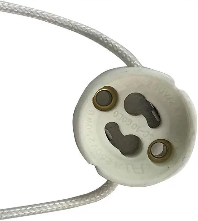 Main image of Satco 90-1552 1000w 250v 6in SF1 Lead GU10 base porcelain round ceramic socket