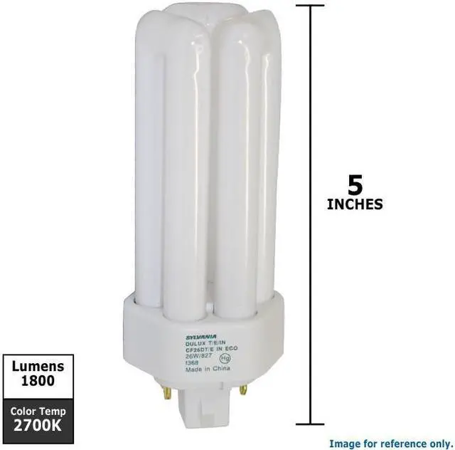 Alt view image 4 of 10 - Sylvania 20879 26W 2700K CF26DT/E/IN/827/ECO 4 Pin Triple Tube Fluorescent Bulb