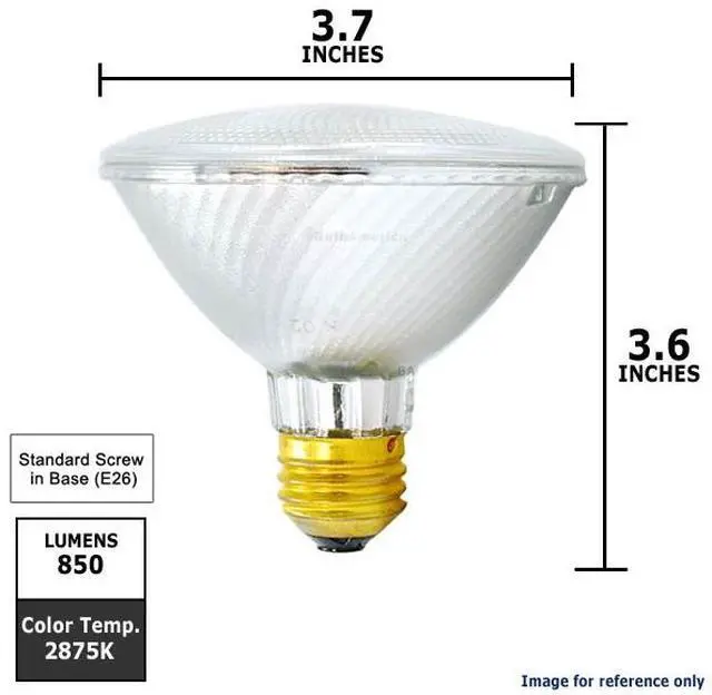 Alt view image 4 of 4 - Sylvania 16125 - 50PAR30/HAL/S/NFL25 50 watt 120 volt PAR30 Medium Screw Base 2875K Narrow Flood