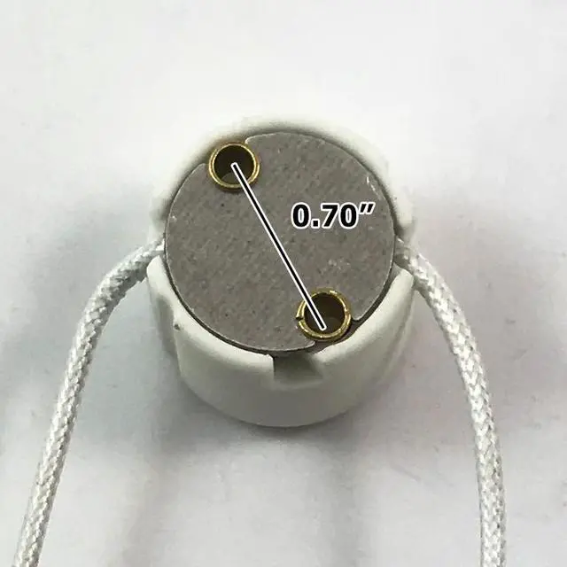 Alt view image 4 of 4 - Satco 90-1552 1000w 250v 6in SF1 Lead GU10 base porcelain round ceramic socket