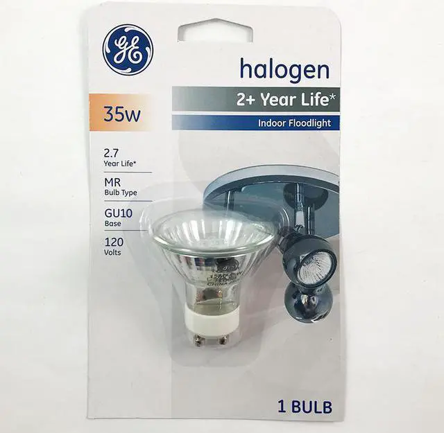 Alt view image 4 of 7 - GE 35w 120v FMW MR16 GU10 Edison Quartzline Flood FL Halogen Light Bulb
