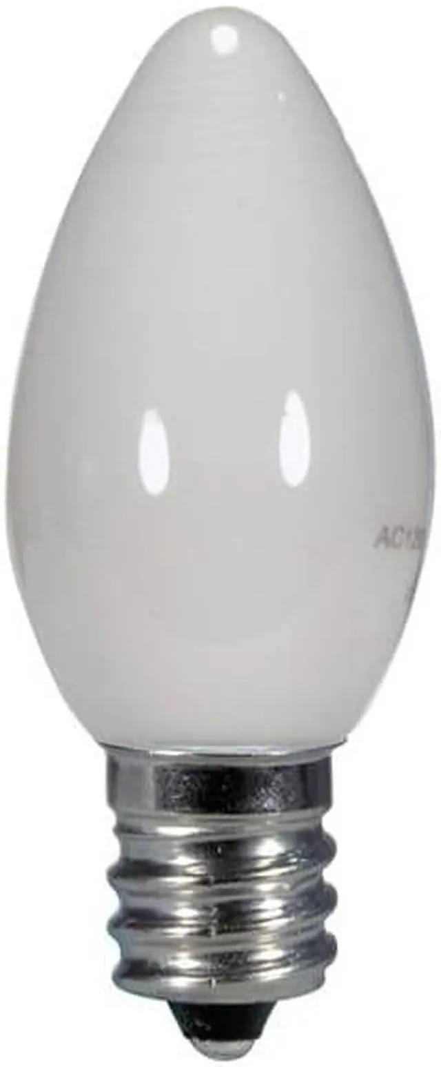 Alt view image 2 of 3 - Satco 0.5W C7 Torpedo, E12 Candelabra Base LED Light Bulb - 2700K
