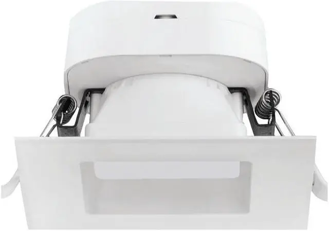 Main image of Satco 4" 7W Square LED Direct Wire Downlight  - 3000K - Soft White, White Finish