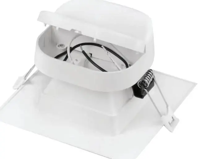 Alt view image 2 of 2 - Satco 4" 7W Square LED Direct Wire Downlight  - 3000K - Soft White, White Finish