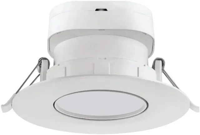 Main image of Satco 4" 7W Round LED Gimbal Downlight - 5000K - Cool White, White Finish