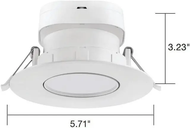 Alt view image 2 of 3 - Satco 4" 7W Round LED Gimbal Downlight - 5000K - Cool White, White Finish