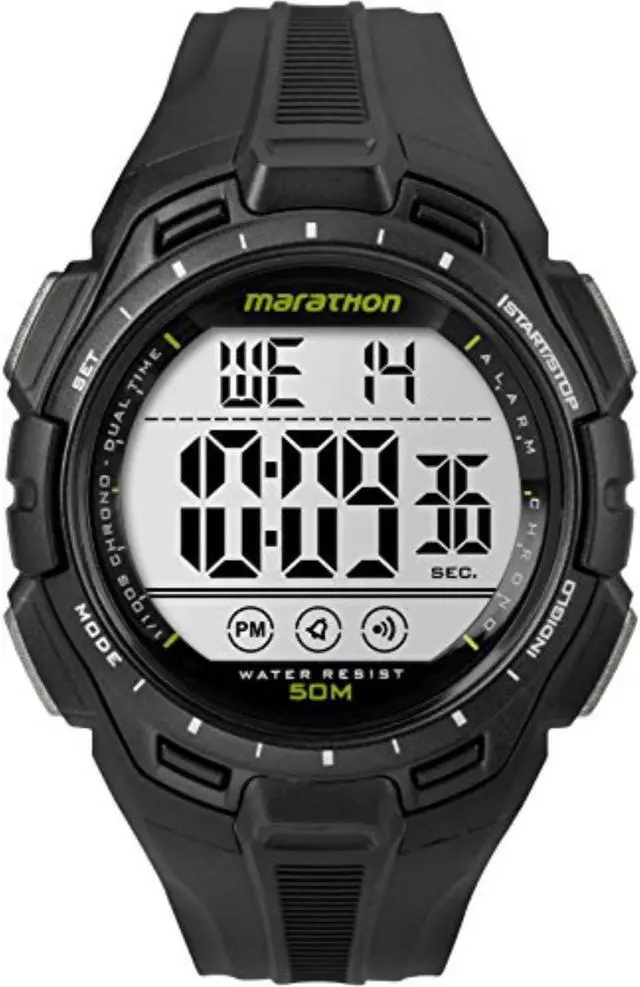 Alt view image 6 of 12 - Timex Men Marathon | 24-Hour Stopwatch Two-Time Zones Black | Sport TW5K94800