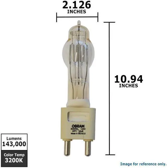 Alt view image 2 of 4 - Osram DPY bulb 5000w 120v G38 base 3200k Halogen Light Bulb