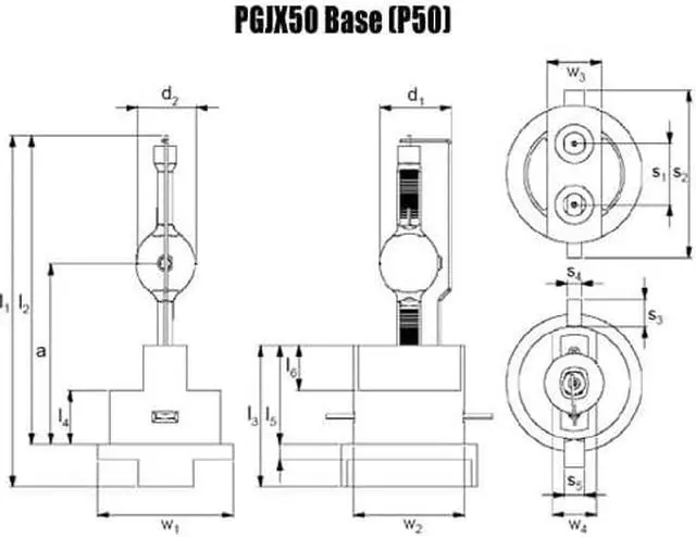 Alt view image 2 of 2 - OSRAM Lok-it 1200W/80V/32/P50 PGJX50 base 3200K Halogen Lamp