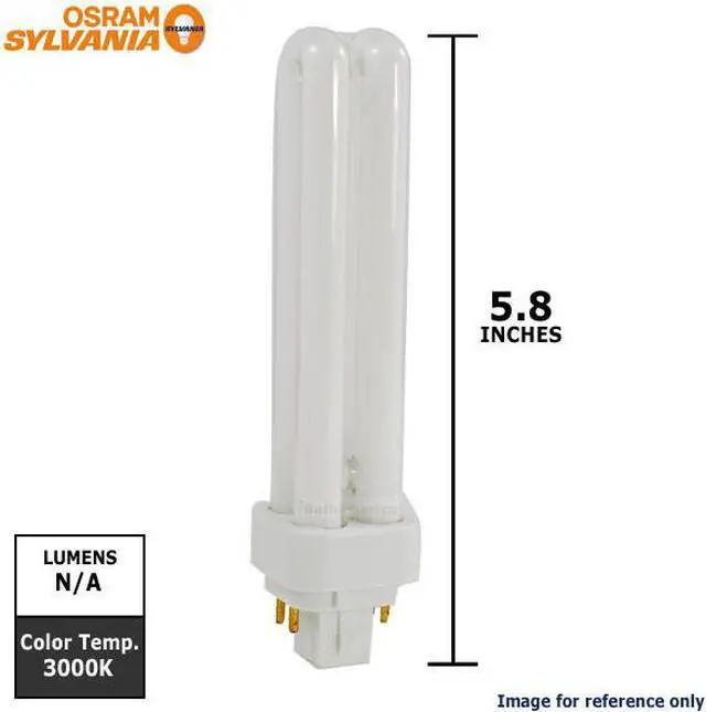 Alt view image 4 of 9 - SYLVANIA CF18DD/E/830 18w G24Q-2 base 3000k CFL Bulb - 20724