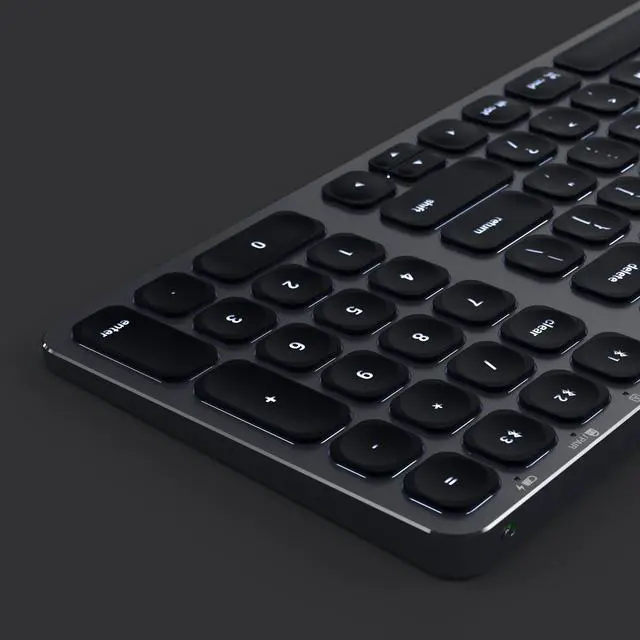 Alt view image 5 of 7 - Satechi Compact Backlit Bluetooth Keyboard – Wireless Bluetooth 5.0 & Multi-Device Sync – Compatible with 2020/2018 MacBook Air, 2020/2018 iPad Pro, 2020/2019 MacBook Pro, 2012 & Later Mac Devices