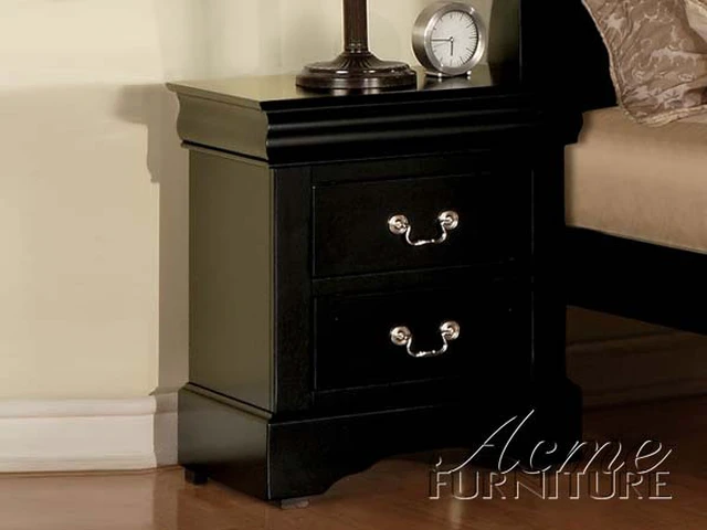 Alt view image 2 of 4 - NIGHTSTAND- Louis Phillipe III KD Black Finish