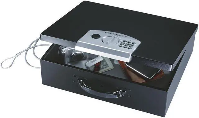 Alt view image 2 of 9 - Sentry Safe PL048E Portable Security Safe 0.49 ft³ - Electronic Lock Bolt(s) - 5.8" x 17.5" x 13.6" - Black