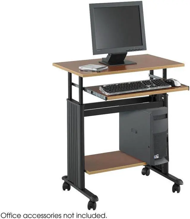 Alt view image 4 of 13 - Safco Adjustable Height Workstation 29-1/2 x 22d x 34h Cherry/Black 1925CY