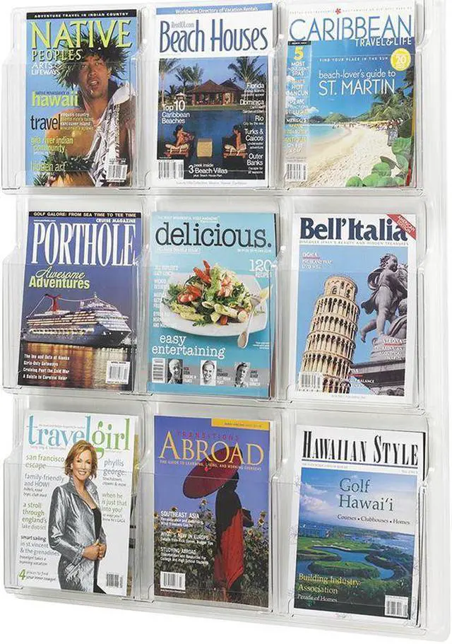 Main image of Safco Reveal Clear Literature Displays Nine Compartments 30w x 2d x 36-3/4h