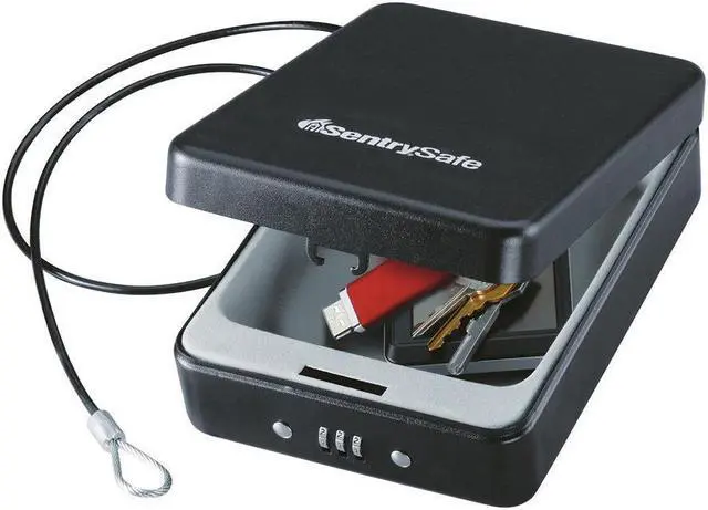 Alt view image 2 of 20 - P005C Portable Combination-Lock Security Safe 0.05 cu ft 5.9 x 8 x 2.6 Black