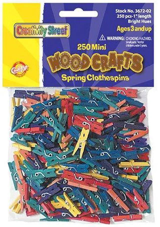 Main image of Chenille Kraft Clothespins Mini Spring 250/PK 2 PK/BD CK-367202