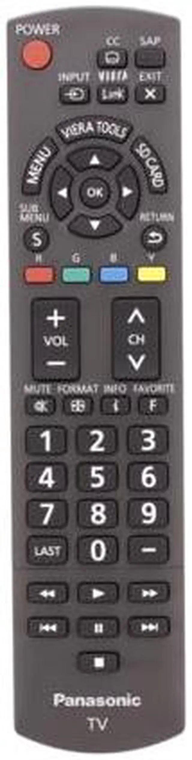 Alt view image 2 of 5 - Panasonic Replacement Remote Control for N2QAYB000485, TC32LX24, TC42LD24, TC42PC2