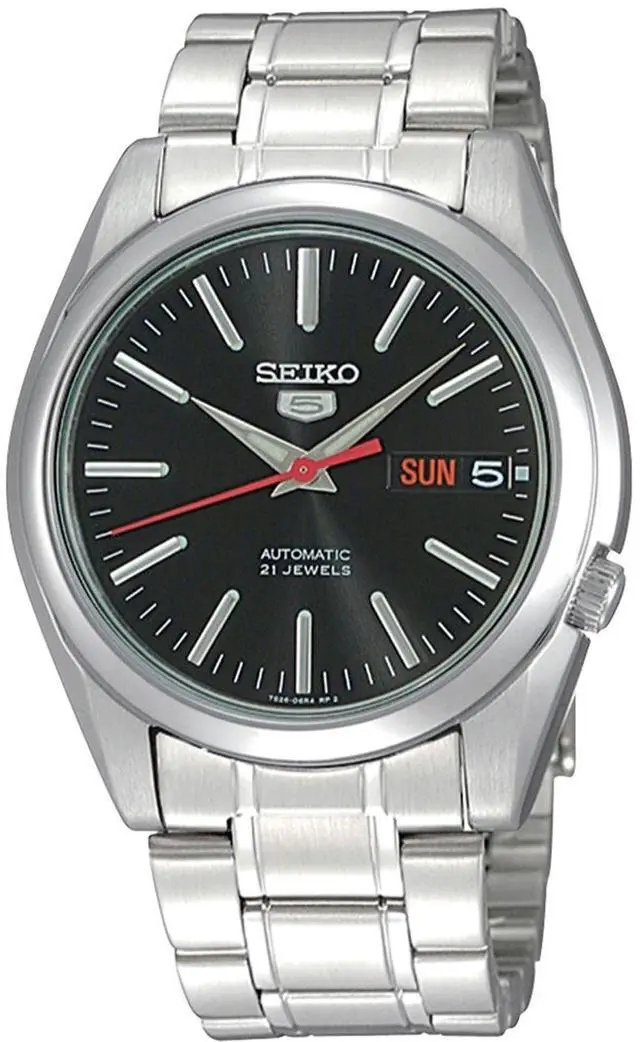 Main image of Seiko 5 #SNKL45K1 Men's Stainless Steel Black Dial Self Winding Automatic Watch