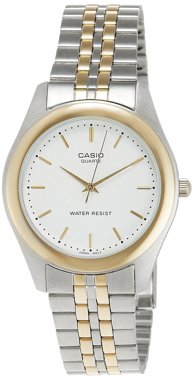 Alt view image 2 of 6 - Casio MTP-1129G-7A Men's Two-Tone Quartz Analog Dress Watch w/ White Dial