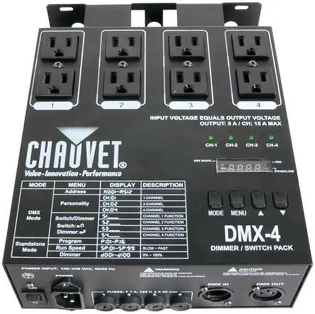 Main image of Chauvet DMX-4 Four Ch. DMX Switch/Dimmer Pack DMX Power Pack