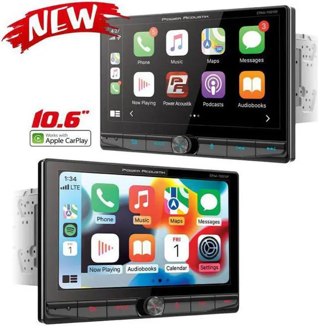 Alt view image 2 of 9 - Power Acoustik CPAA-70D10F Double Din Floating 10.6" Multimedia Touchscreen || CPAA-70D10F Floating