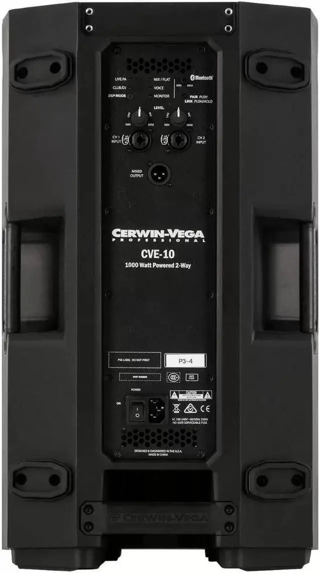 Alt view image 4 of 6 - Cerwin Vega CVE-10||  10" 1000 Watt Powered Loudspeaker w/Bluetooth