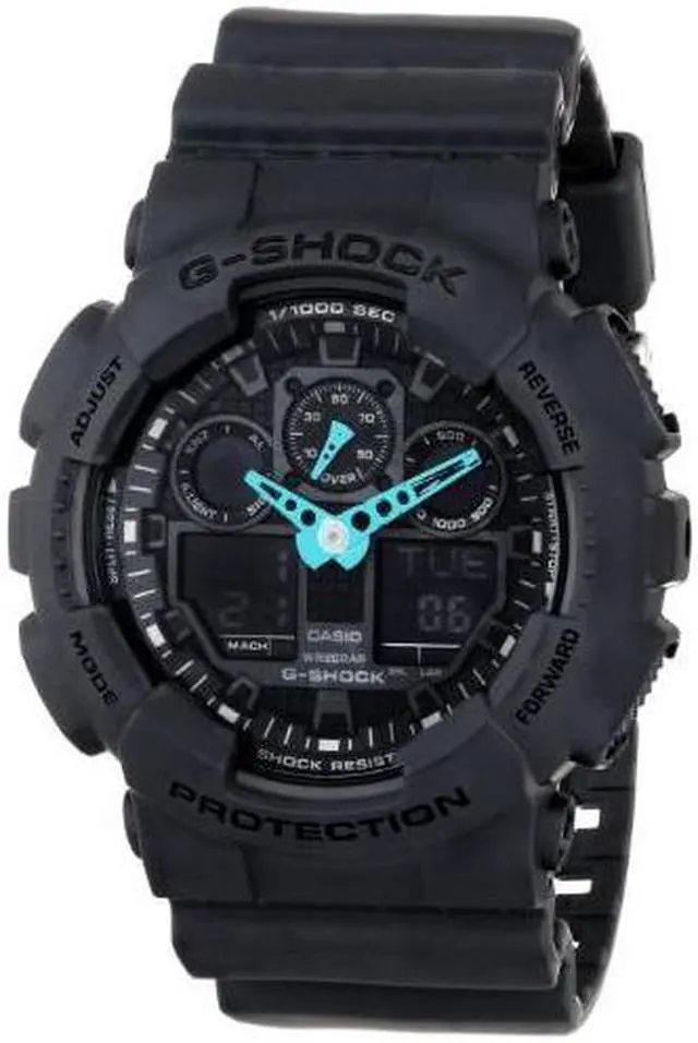 Alt view image 8 of 16 - Casio GA100C-8A G-Shock Black Plastic Resin Case and Bracelet Digital-Analog Dial