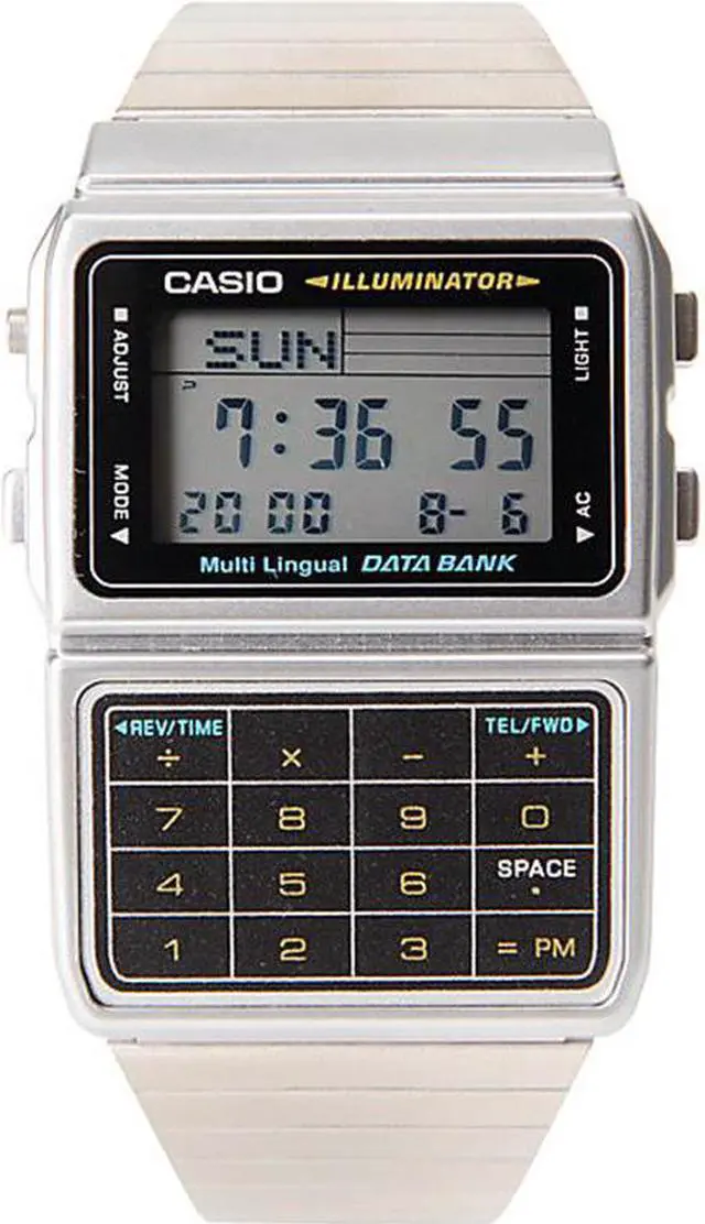 Alt view image 5 of 13 - Men's Casio Databank Telememo Calculator Watch DBC611-1D DBC-611-1D