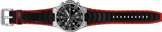 Alt view image 5 of 12 - Invicta Men's Pro Diver Chronograph Black Dial Black/Red Polyurethane