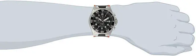 Alt view image 6 of 12 - Invicta Men's Pro Diver Chronograph Black Dial Black/Red Polyurethane