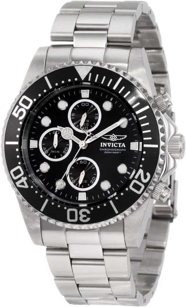 Alt view image 3 of 12 - Invicta  Pro Diver 1768  Stainless Steel Chronograph  Watch