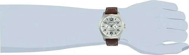 Alt view image 7 of 9 - Invicta II Silver Dial Men's Watch with Brown Calf Leather Strap