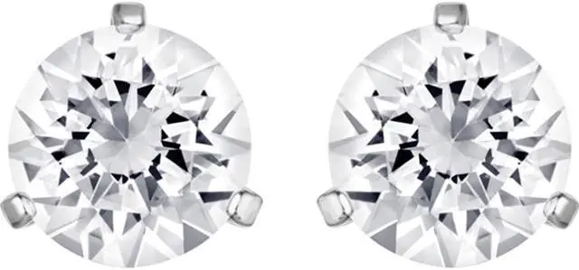 Alt view image 8 of 12 - Swarovski Solitaire Pierced Earrings - White - Rhodium Plating -