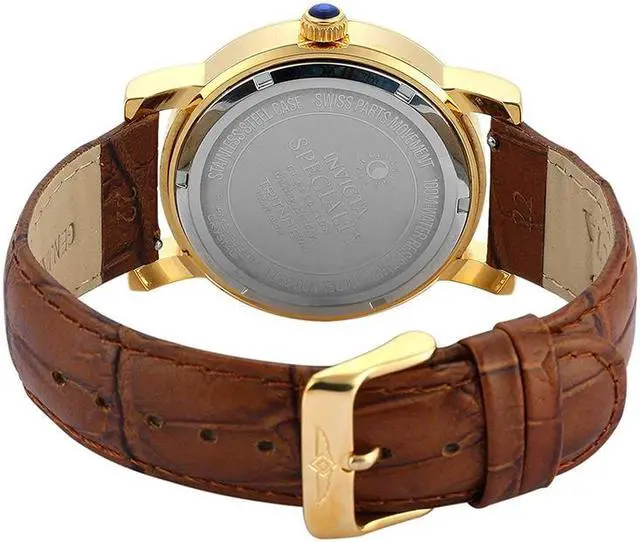 Alt view image 4 of 8 - Invicta Specialty Men's 42mm Brown Calfskin Stainless Steel Case Watch 13971