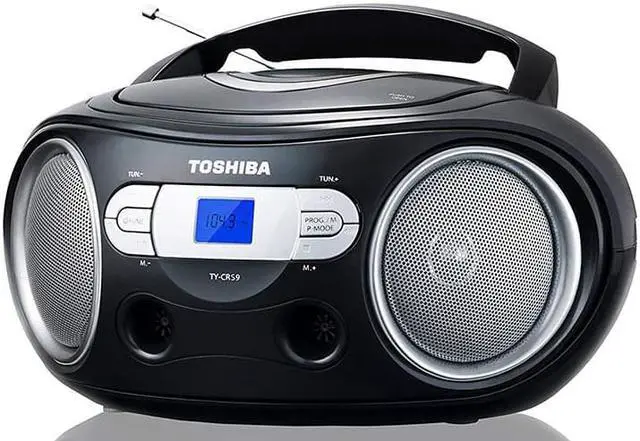 Alt view image 2 of 20 - Toshiba Portable CD Boombox with AM/FM Stereo and Aux Input TY-CRS9
