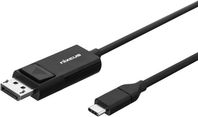 Giv rettigheder abstrakt Rundt og rundt Nixeus USB Type-C to DisplayPort Cable (6 ft) - Thunderbolt 3 Compatible  and USB 3.1 Compatible for up to 4K 60Hz Monitors, FHD 1080P 240Hz, QHD  144Hz and 3440 x 1440 Wide