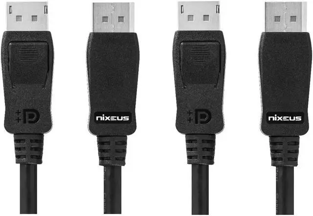 Main image of Nixeus (2-Pack) VESA Certified DisplayPort™ 1.4 HBR3 Cable (6 ft) - Supports HDR Gaming Monitors, FreeSync™, G-Sync™, 4K 144Hz, 8K 60Hz and up to 360Hz Ultra High Refresh Rate