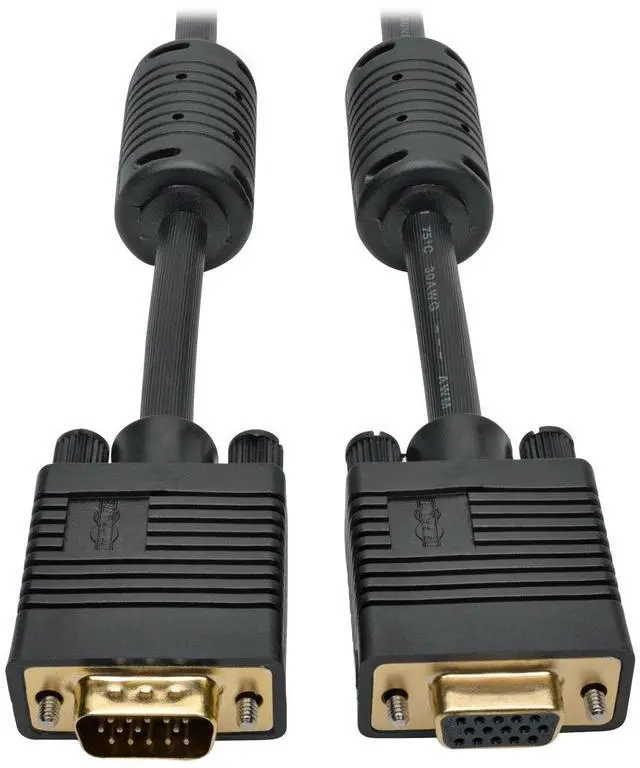 Alt view image 2 of 20 - Tripp Lite P500-003 Vga Monitor Extension Cable Coax High Resolution M/F 1080P 3Ft 3 - Vga Extension Cable - Hd-15 (Vga) (M) To Hd-15 (Vga) (F) - 3 Ft - Molded, Thumbscrews - Black