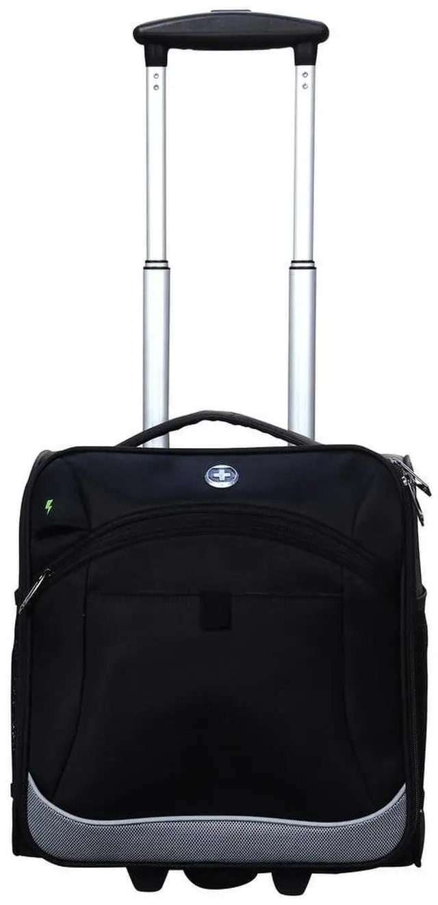 Alt view image 2 of 2 - Swissdigital BASEL Black Underseat Luggage - USB Charging Port - TSA-Friendly with Pouch Design - Padded Pocket for 13" Laptop SD-4000