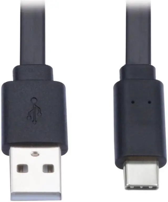 Alt view image 2 of 17 - TRIPP LITE U038-006-FL USB-A TO USB-C FLAT CABLE - M/M, USB 2.0, THUNDERBOLT 3 COMPATIBLE, BLACK, 6 FT.