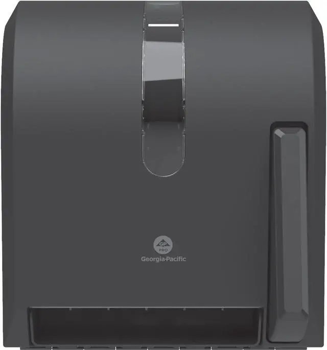 Alt view image 2 of 2 - Hygienic Push-Paddle Roll Towel Dispenser, 13 x 10 x 14.4, Black 54338A