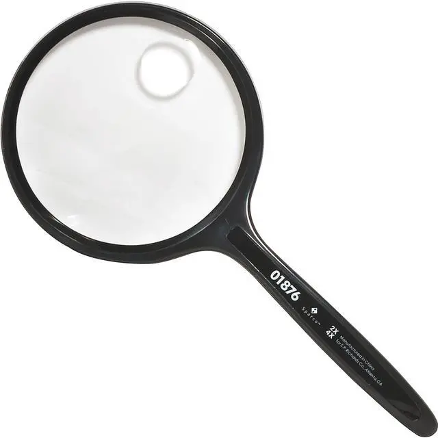 Alt view image 8 of 11 - Sparco Round Hand-Held Magnifier 2X Main/4X Bifocal 3-1/2" BK 01876