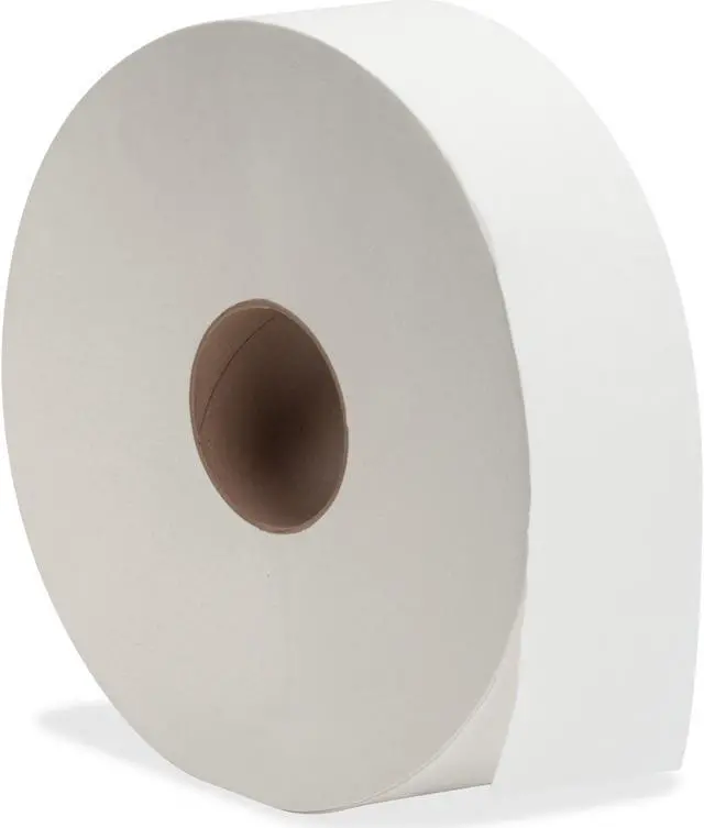 Alt view image 4 of 5 - Genuine Joe Jumbo Jr Dispenser Bath Tissue Roll - 2 Ply - 3.50" x 2000 ft - White - Fiber - For Bathroom - 6 / Carton G