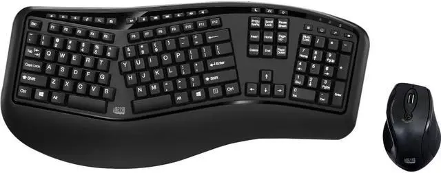 Alt view image 2 of 3 - Adesso WKB-1500GB Tru-Form Media 1500 - Wireless Ergonomic Keyboard and Laser Mouse