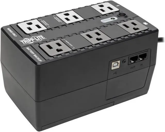 Alt view image 2 of 15 - Tripp Lite UPS 350VA 180W Eco Green Battery Back Up Compact 120V USB RJ11  350 VA180 W  120 V AC 120 V AC  Desktop  3 x NEMA 515R 3 x NEMA 515R