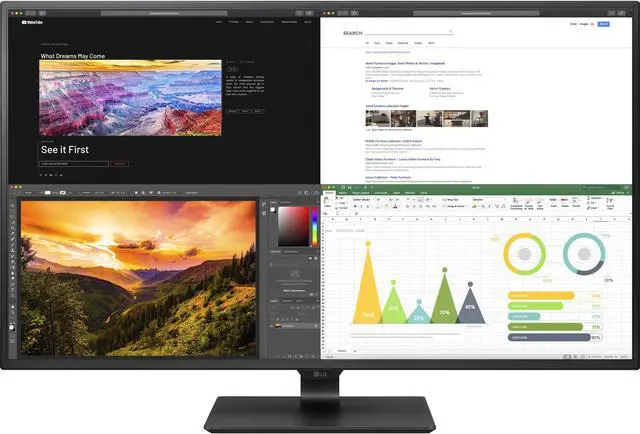 Alt view image 5 of 10 - LG 43UN700-B 43" Ultra HD 3840 x 2160 4K 8ms (GTG) 60Hz 4xHDMI DisplayPort USB Type-C Built-in Speakers Flicker Safe PBP PIP Anti-Glare Backlit LED IPS Monitor