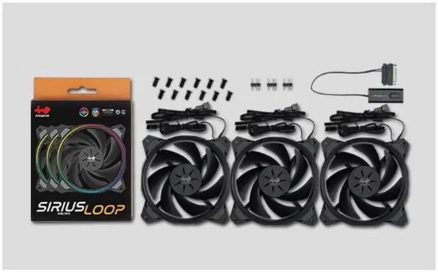 Alt view image 8 of 14 - inwin sirius loop addressable rgb triple fan kit 120mm high performance cooling computer case fan cooling