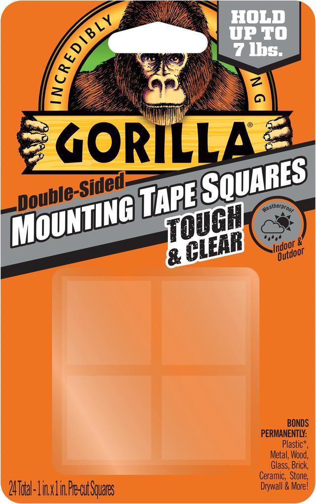 Gorilla Tough & Clear Mounting Squares - 1 Length x 1 Width - 1 / Pack -  Clear - Filo CleanTech